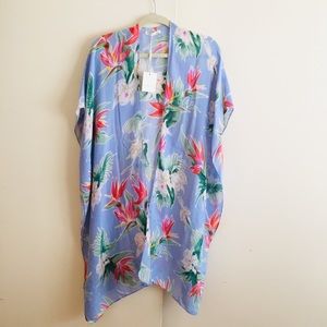 Blue Floral Kimono/Coverup